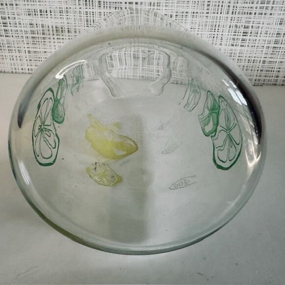 Pyrex Lemon Lime Glass Carafe Pitcher w/Lid Yellow/Green 1 Quart Vintage - Picture 7 of 11